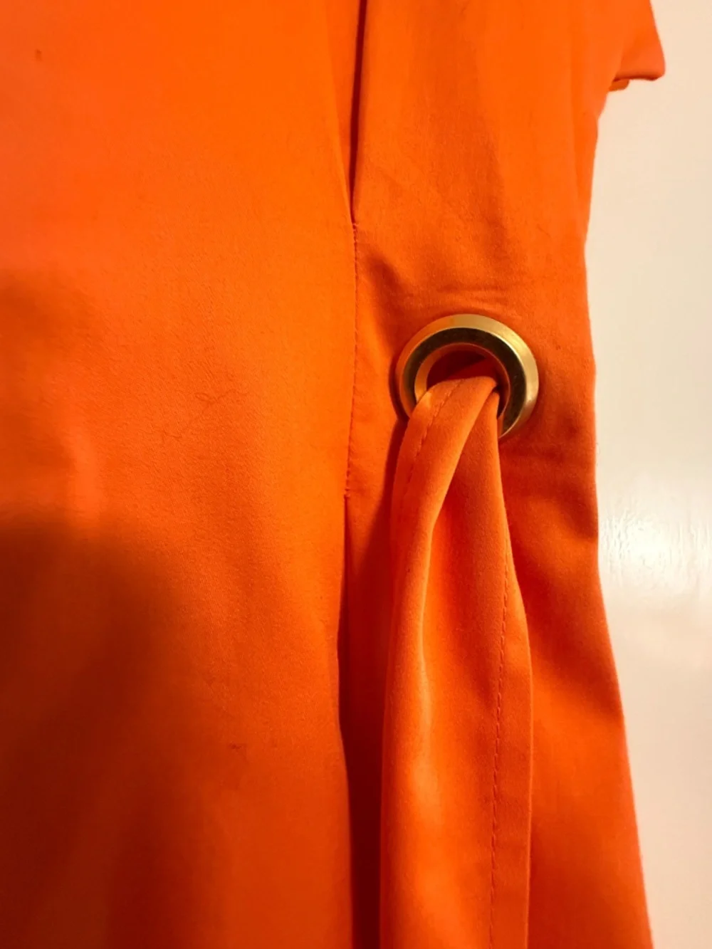 Donna Karan Tie-Waist Shirt Dress in Coral - Picture 4 of 6